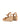 Women's brown suede espadrille style wedge with rope detailing and buckle fastening