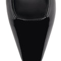 Women's black patent leather block heel slingbacks