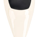 Women's white patent leather block heel slingbacks
