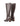 Women's leather knee high boots with stacked leather block high heel and pointed toe and inner zipper.