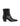 Women's premium leather ankle boot in black, inspired by cowboy western boots, with structural block heel and pointed toe