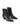 Women's premium leather ankle boot in black, inspired by cowboy western boots, with structural block heel and pointed toe