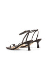 Women's chocolate brown leather strappy stiletto sandal