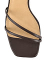 Women's chocolate brown leather strappy stiletto sandal