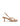 Women's almond tan leather strappy thong kitten heel