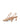 Women's almond tan leather strappy thong kitten heel