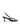Women's black leather strappy thong kitten heel