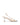Women's white leather strappy thong kitten heel