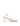 Women's white leather strappy thong kitten heel