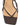 Women's chocolate brown leather thong kitten heel with square toe