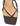 Women's chocolate brown leather thong kitten heel with square toe