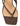 Women's thong heeled sandal mule with square toe in chocolate brown suede leather