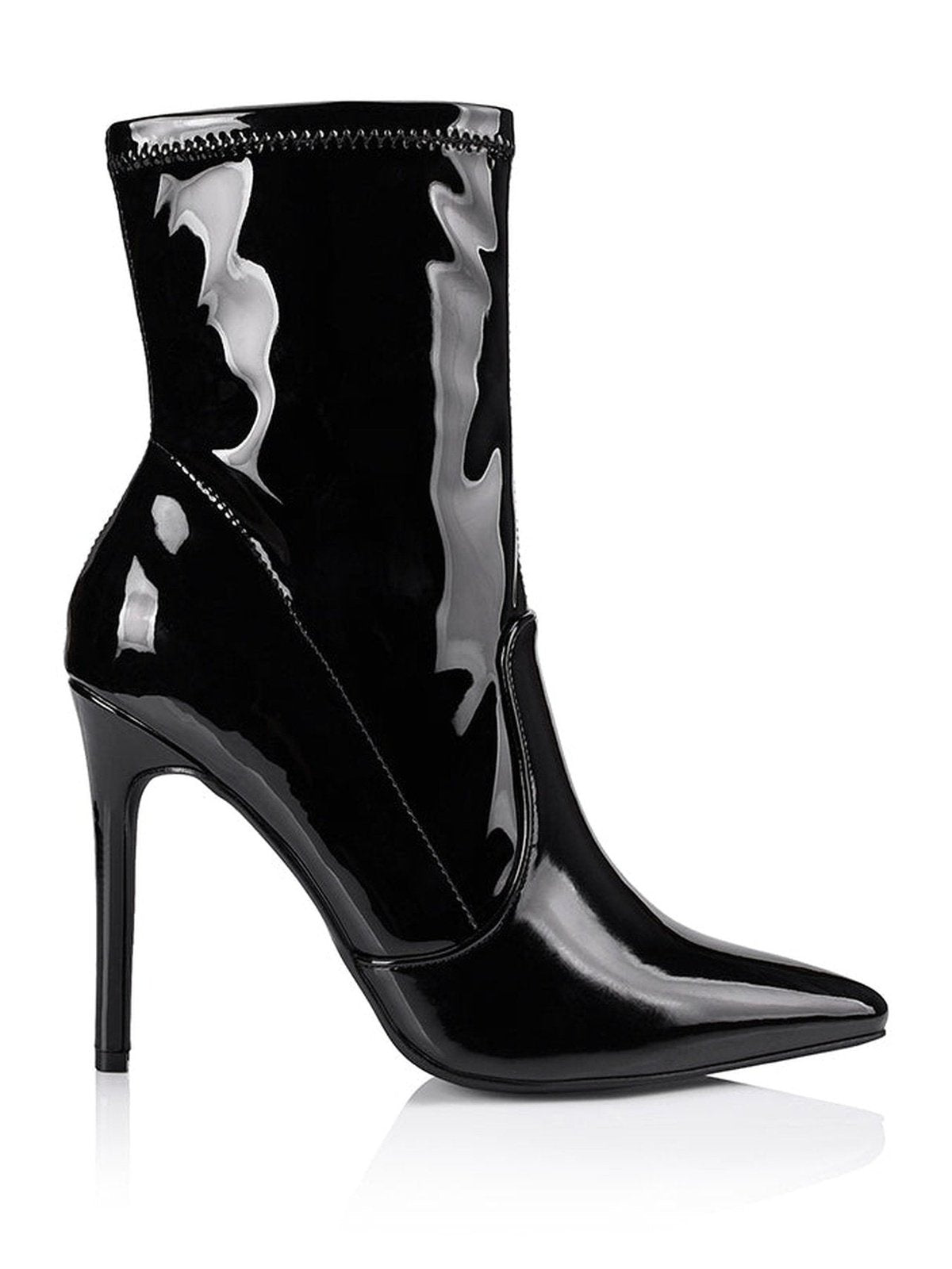 Saskia Ankle Boots - Black Patent Stretch – Siren Shoes