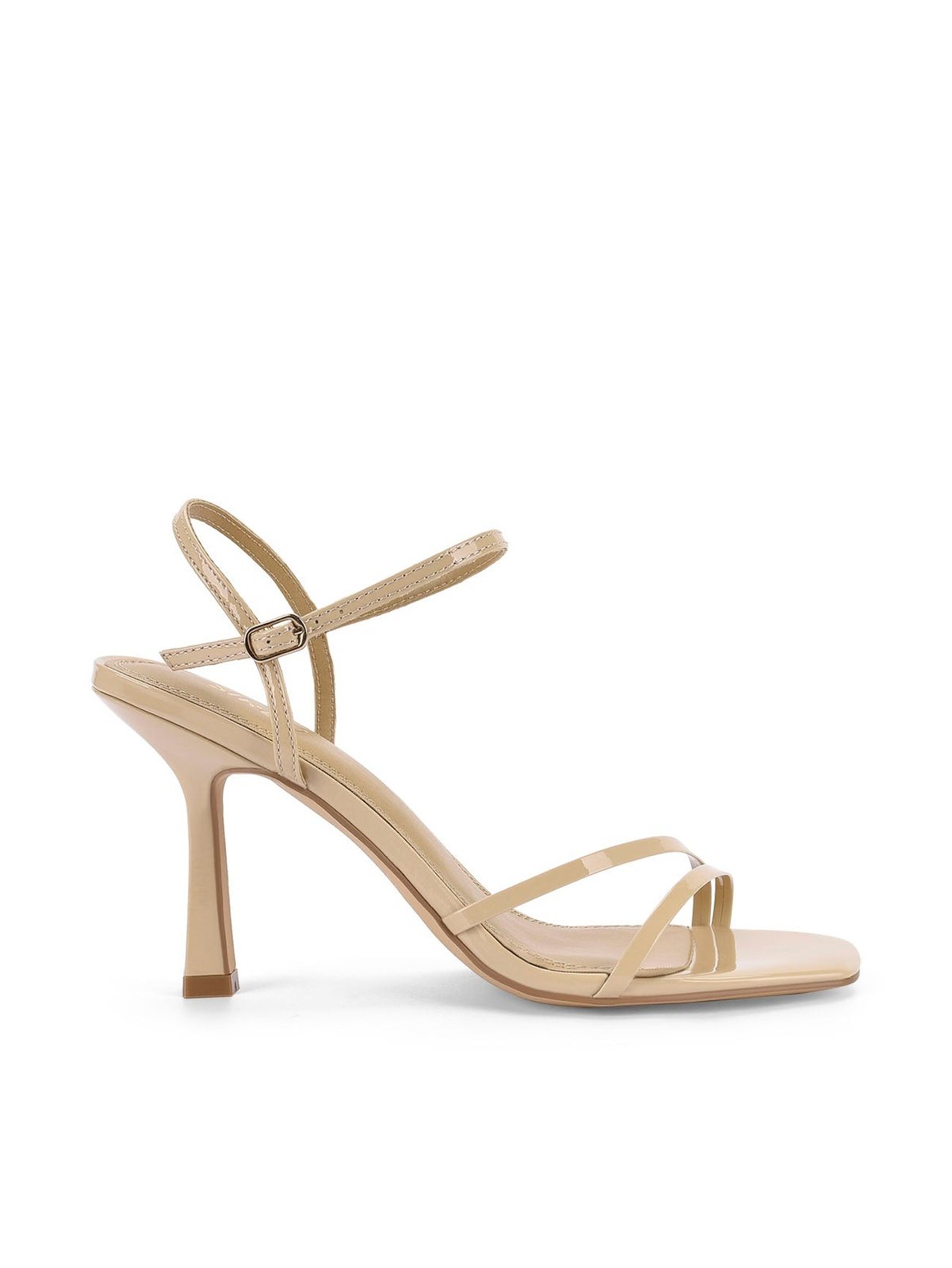 Speck Strappy Heels - Nude Patent Leather