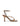 Women's tan leather strappy thong heels with stiletto heel