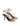 Women's tan leather strappy thong heels with stiletto heel