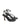 Women's black leather strappy thong heels with stiletto heel