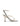 Women's white leather strappy thong heels with stiletto heel