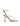 Women's white leather strappy thong heels with stiletto heel