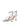 Women's white leather strappy thong heels with stiletto heel
