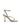 Women's gold leather strappy thong heels with stiletto heel