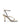 Women's gold leather strappy thong heels with stiletto heel