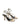 Women's gold leather strappy thong heels with stiletto heel
