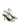 Women's gold leather strappy thong heels with stiletto heel