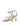 Women's gold leather strappy thong heels with stiletto heel