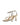 Women's gold leather strappy thong heels with stiletto heel