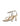 Women's gold leather strappy thong heels with stiletto heel