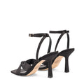 Women's black satin strappy stiletto heel