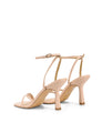Women's nude leather high heel stiletto sandal