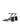 Women's black leather block heel strappy sandal with buckle fastening