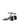 Women's black leather block heel strappy sandal with buckle fastening