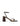 Women's chocolate brown leather block heel strappy sandal with buckle fastening