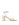Women's gold leather block heel strappy sandal 