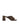 Women's Chocolate brown suede block heel mule with gold metallic toe ring