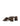 Women's Chocolate brown suede block heel mule with gold metallic toe ring