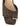 Women's Chocolate brown suede block heel mule with gold metallic toe ring