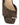 Women's Chocolate brown suede block heel mule with gold metallic toe ring