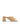 Women's woven raffia block heel mule with gold metallic toe ring