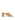 Women's woven raffia block heel mule with gold metallic toe ring