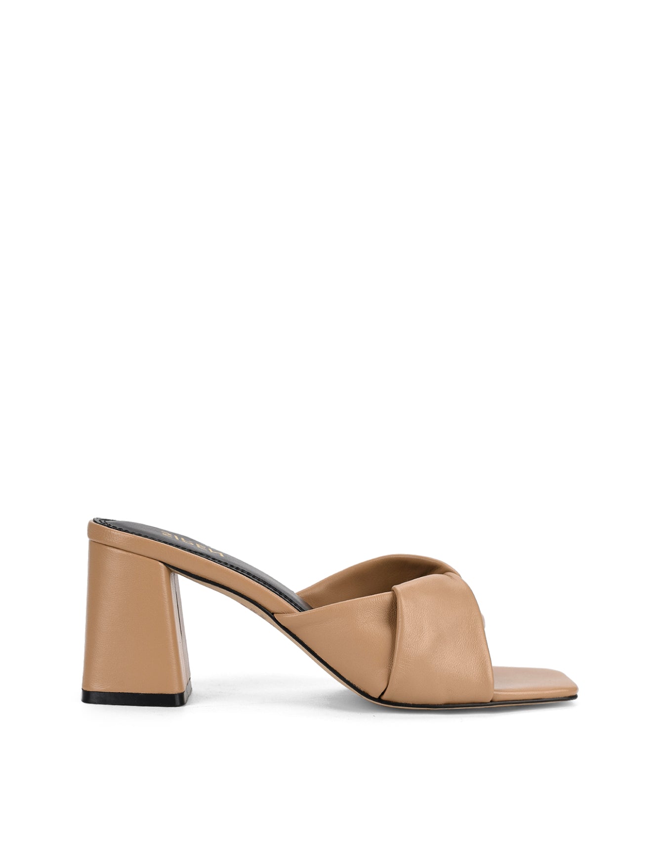 Story Block Heel Mules - Almond Tan Leather
