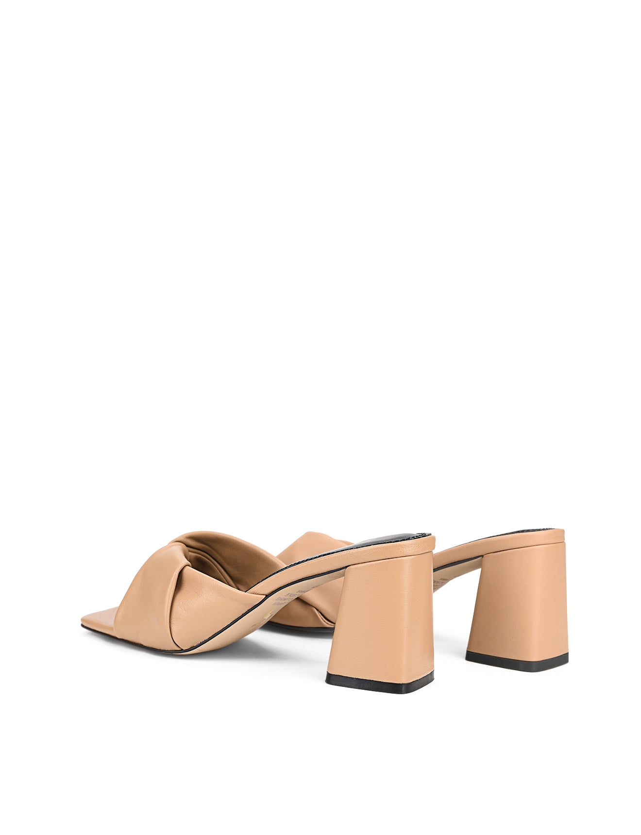 Story Block Heel Mules - Almond Tan Leather