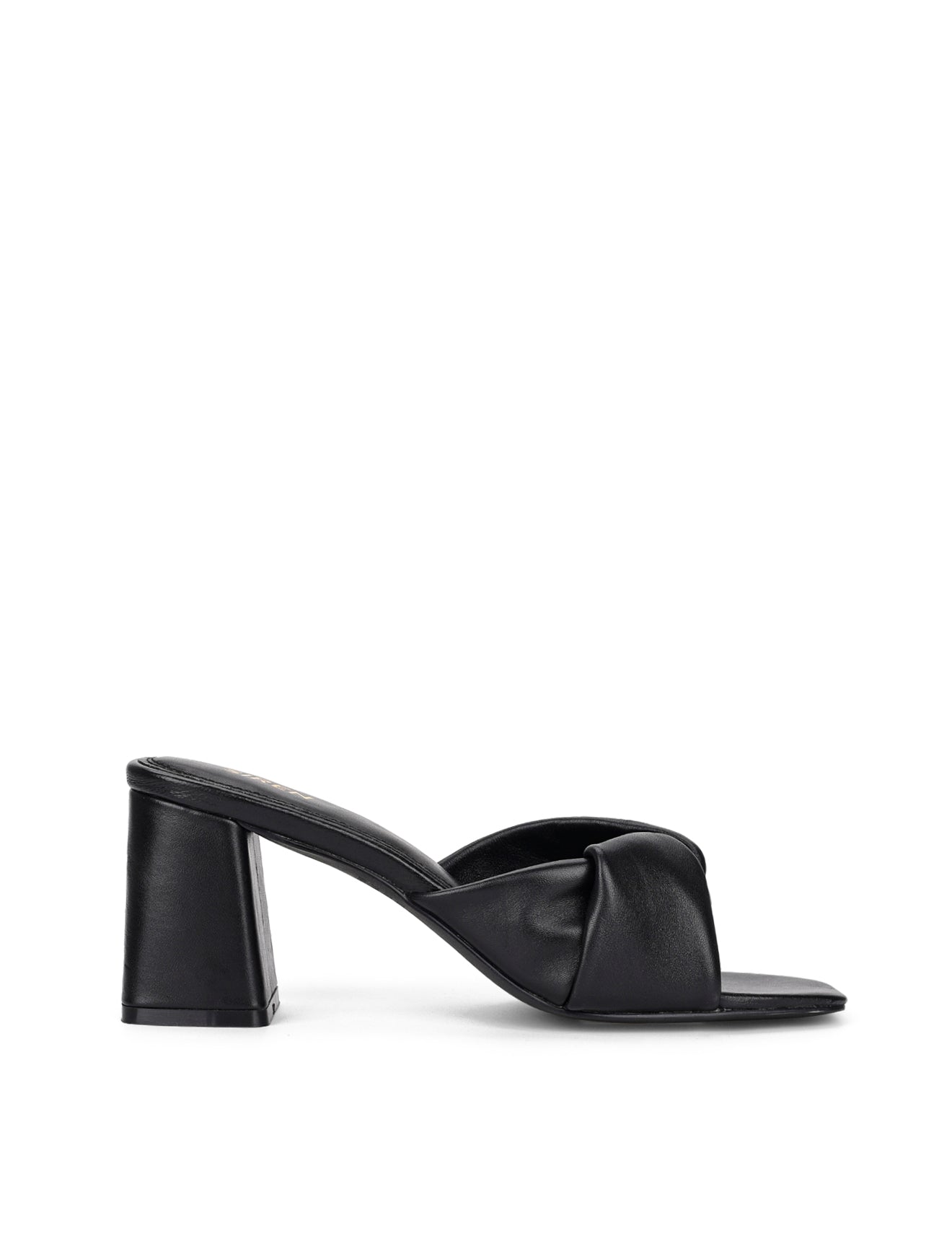 Story Block Heel Mules - Black Leather