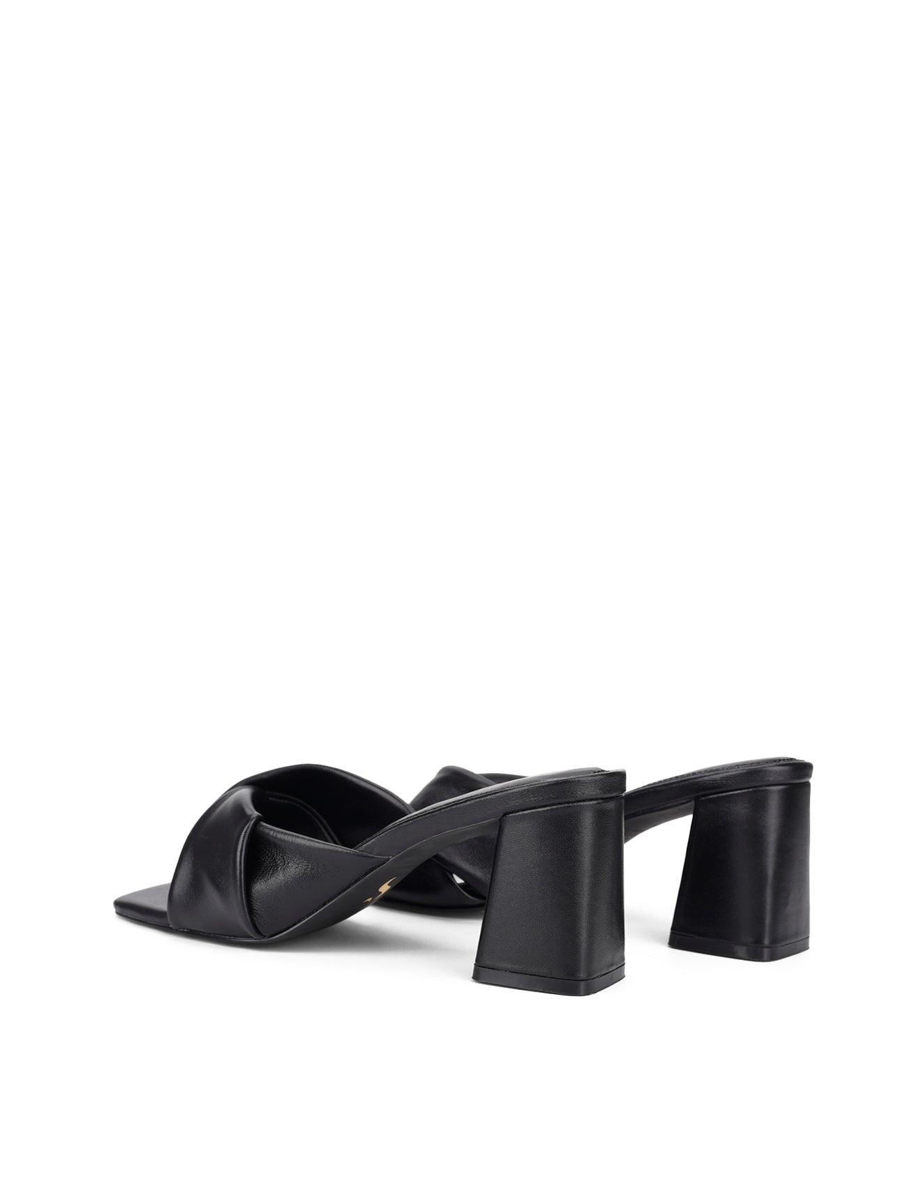 Story Block Heel Mules - Black Leather