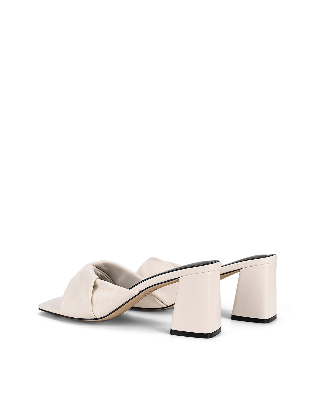 Story Block Heel Mules - Chalk White Leather