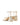 Women's gold metallic leather strappy block heels