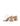 Women's block heel mule in nude leather with vinylite upper and square toe